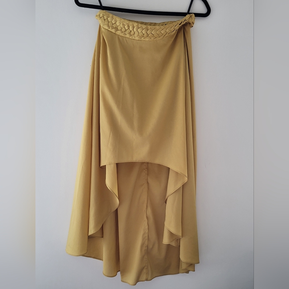 Ark&Co Gold Braided Belt High Low Skirt